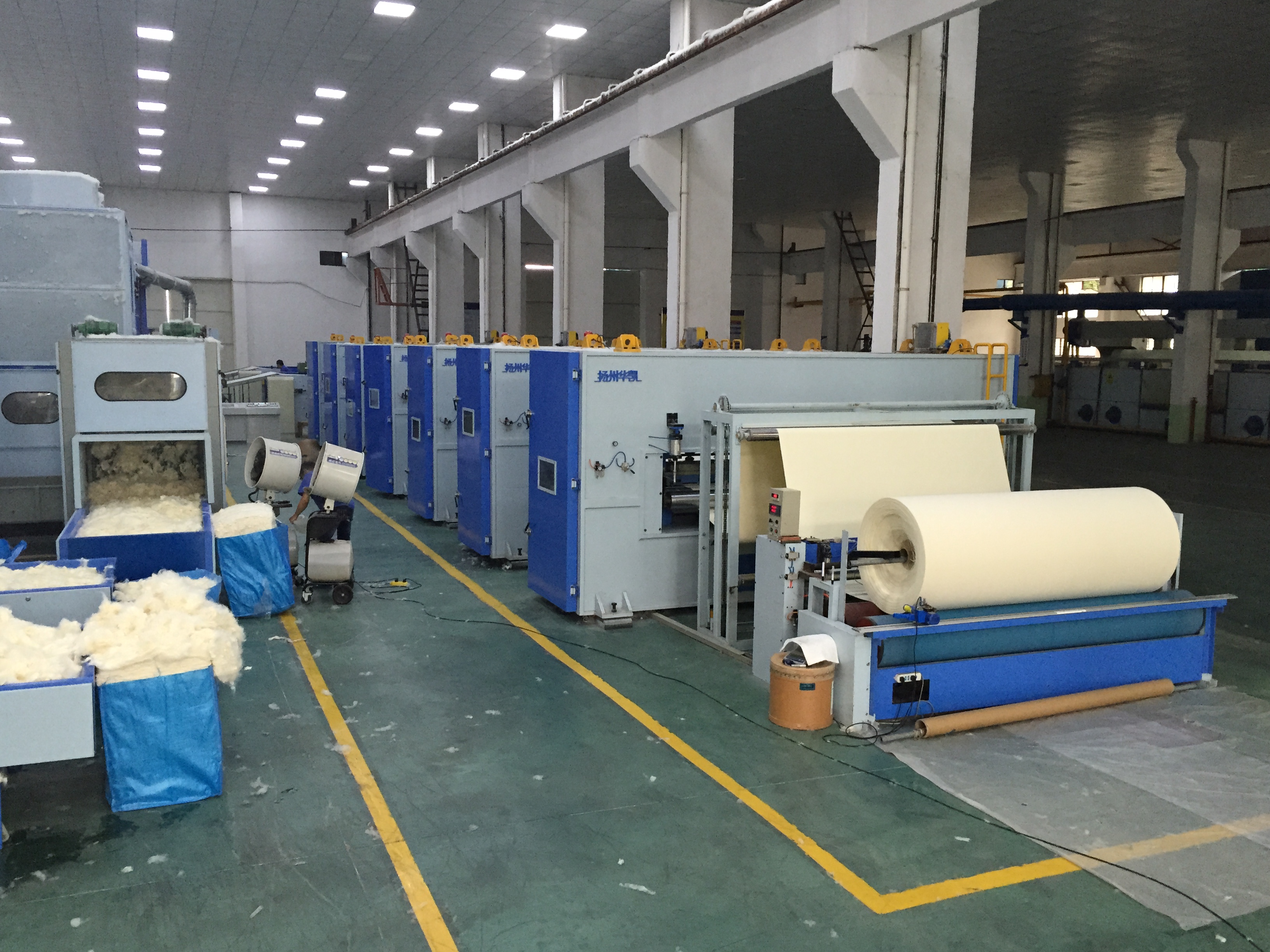 Aokai production site featuring Huakai Nonwoven needle punching line